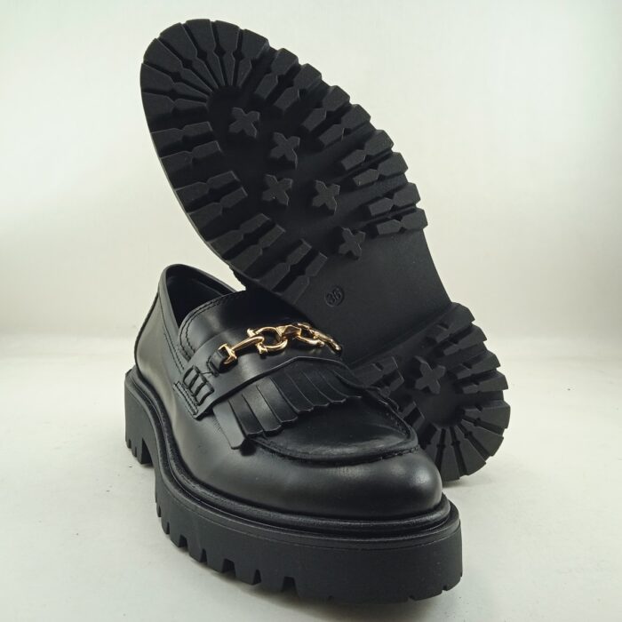 Mocasín piel negra sin cierres, Bryan footwear mod. 4323 - Imagen 4