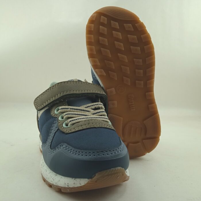 Semi-sport de piel azul con cierre de velcro, Mustang kids mod. 48795V - Imagen 4