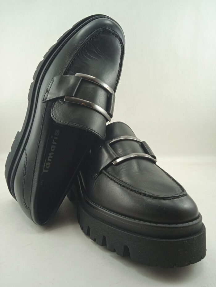 Mocasin de piel negra sin cierres, Wortmann mod. 24713