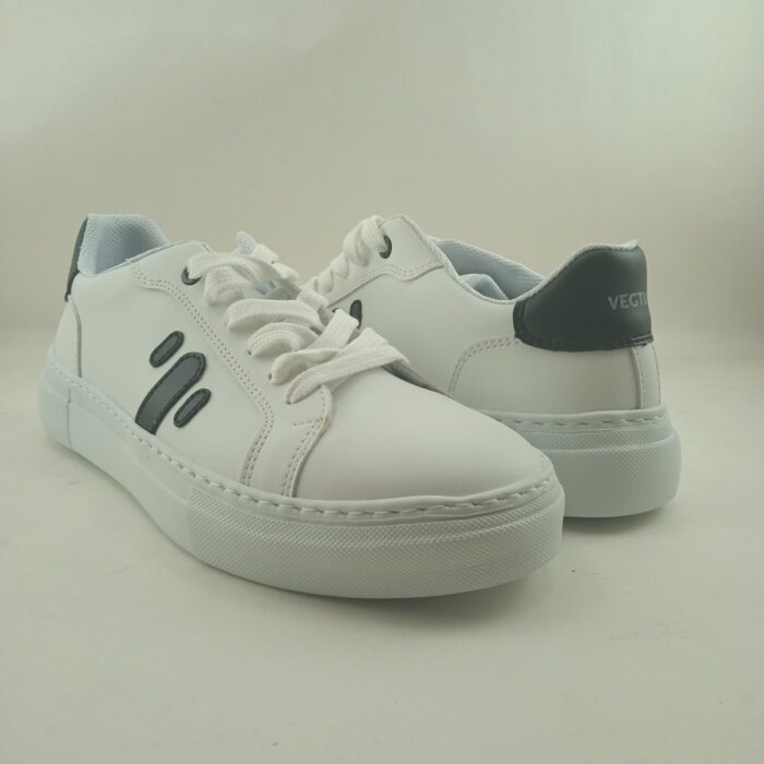 Semi-sport de piel blanca con cierre de cordon, Vegtus mod. Nopal - Imagen 3