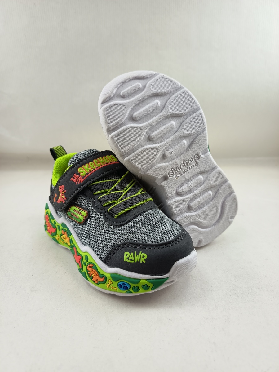 Semi-sport sintetico gris con cierre de velcro, Skechers mod. 407312 - Imagen 3