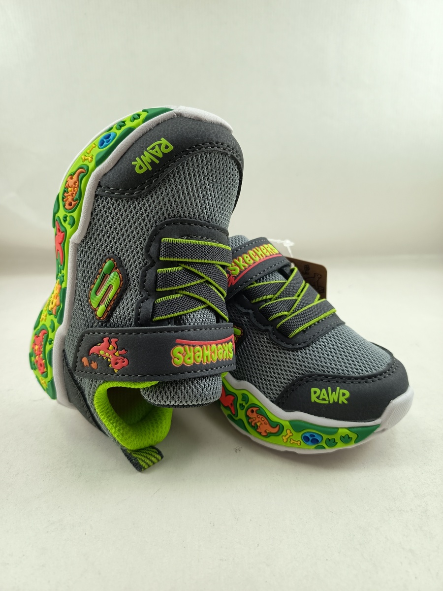 Semi-sport sintetico gris con cierre de velcro, Skechers mod. 407312 - Imagen 4