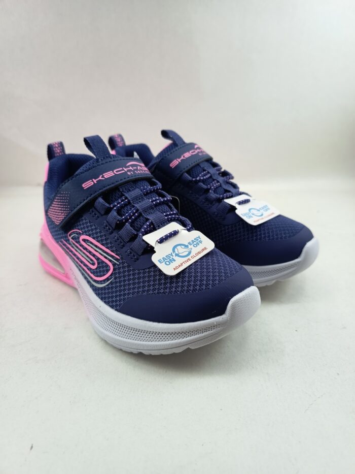 Semi-sport sintetico azul con cierre de velcro, Skechers mod. 303595