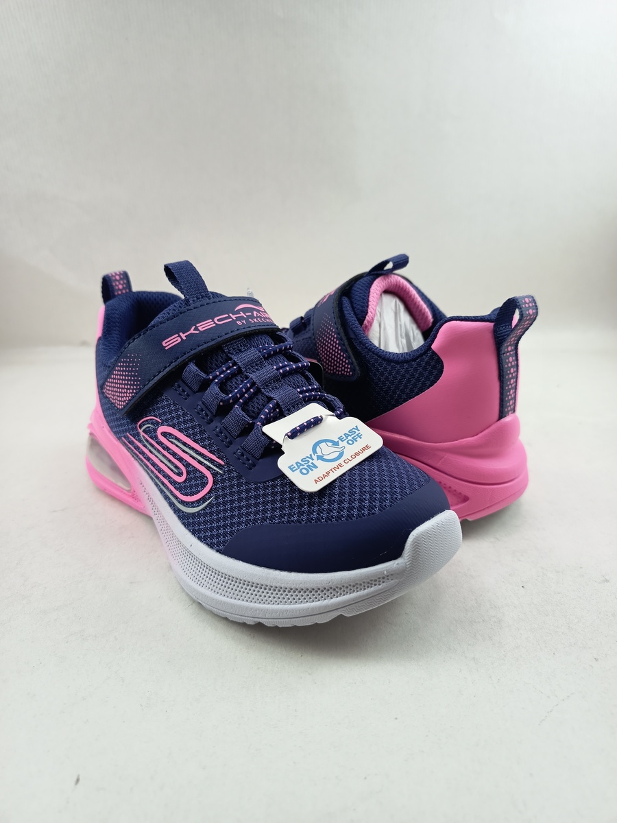 Semi-sport sintetico azul con cierre de velcro, Skechers mod. 303595 - Imagen 2