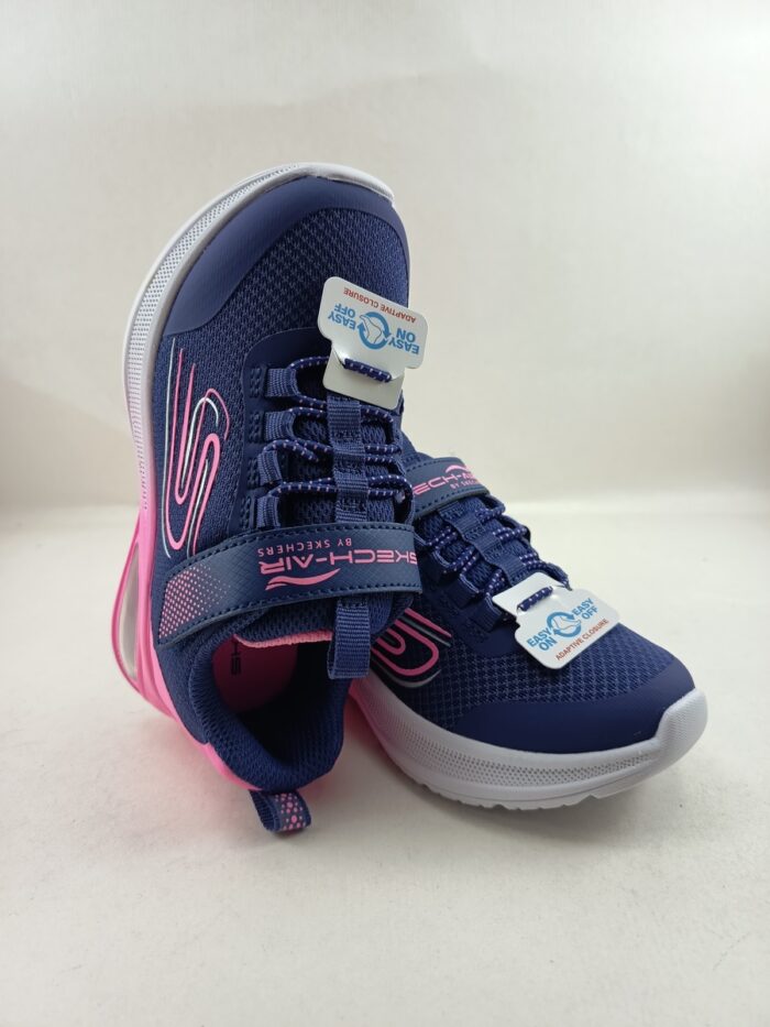 Semi-sport sintetico azul con cierre de velcro, Skechers mod. 303595 - Imagen 4