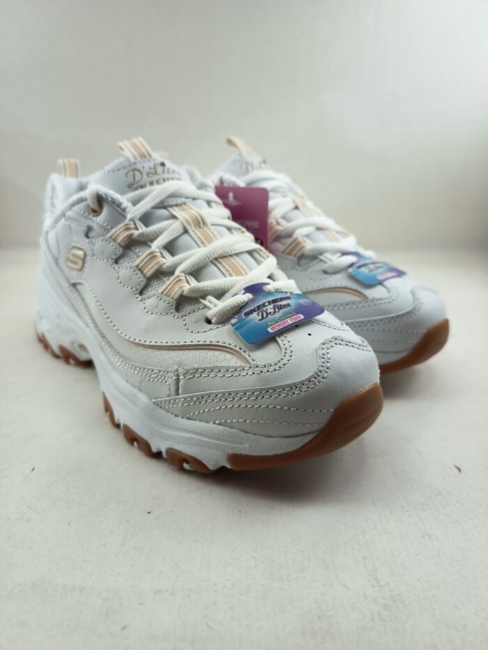Semi-sport de piel blanco con cierre de cordon, Skechers mod. 149807