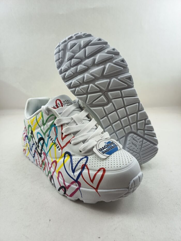 Semi-sport de piel blanco con cierre de cordon, Skechers mod. 314064