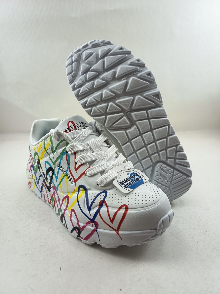 Semi-sport de piel blanco con cierre de cordon, Skechers mod. 314064