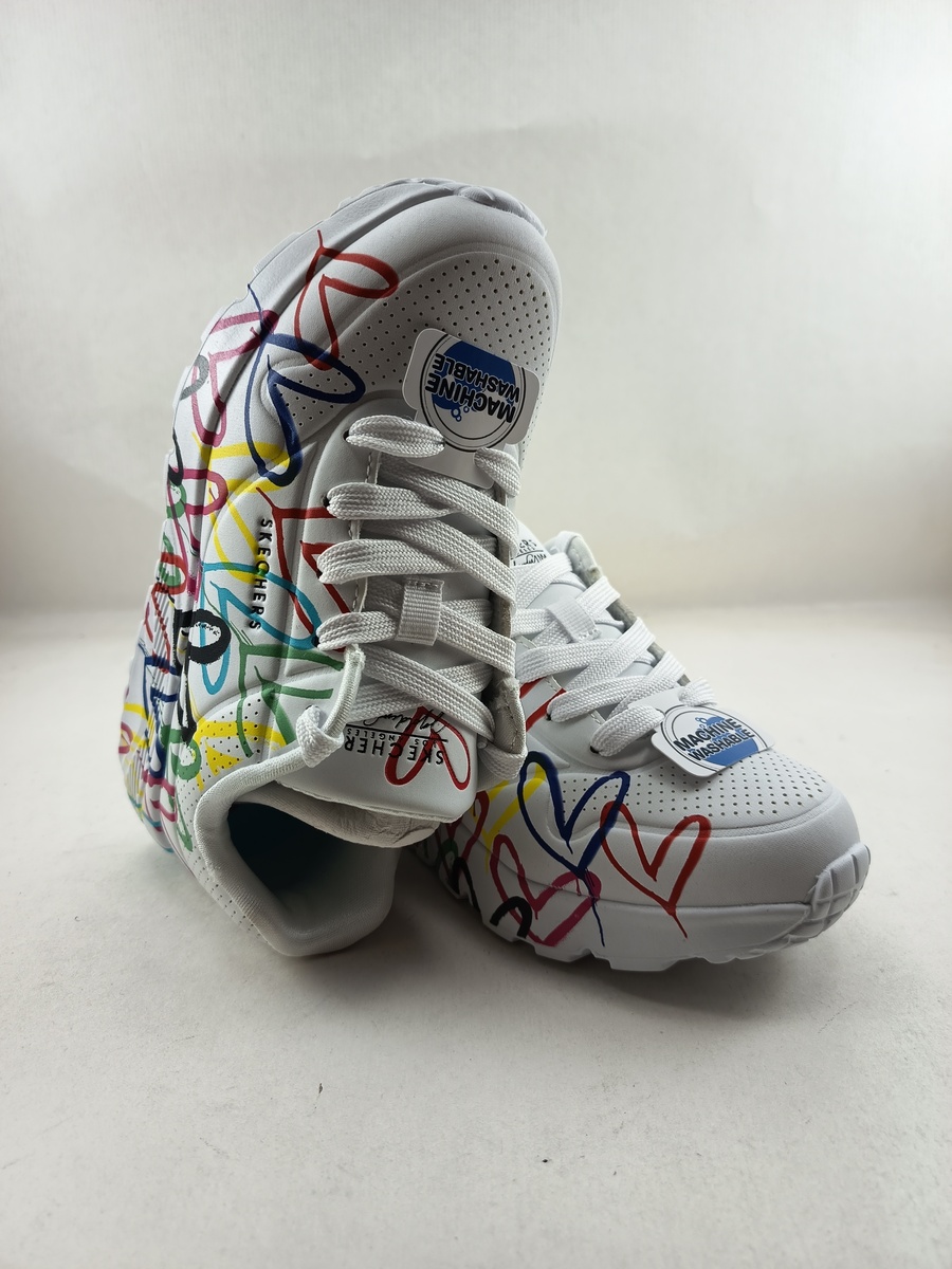 Semi-sport de piel blanco con cierre de cordon, Skechers mod. 314064 - Imagen 2