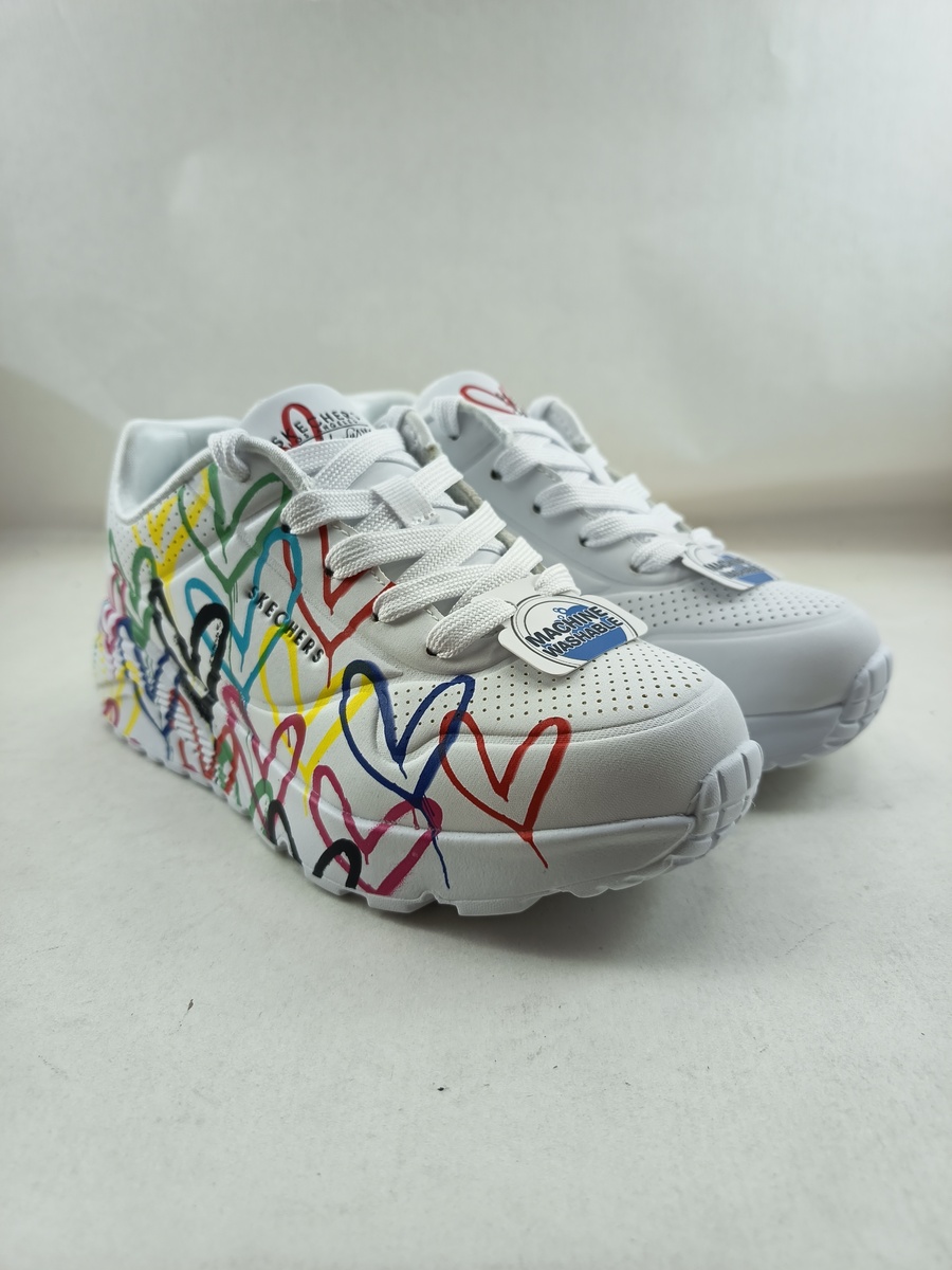 Semi-sport de piel blanco con cierre de cordon, Skechers mod. 314064 - Imagen 3