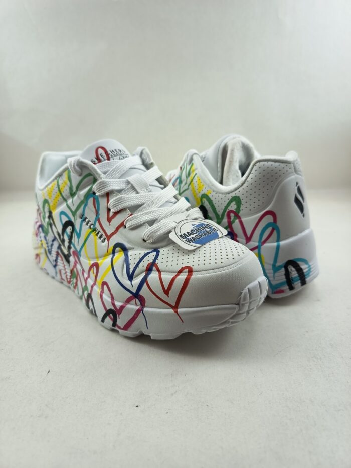 Semi-sport de piel blanco con cierre de cordon, Skechers mod. 314064 - Imagen 4
