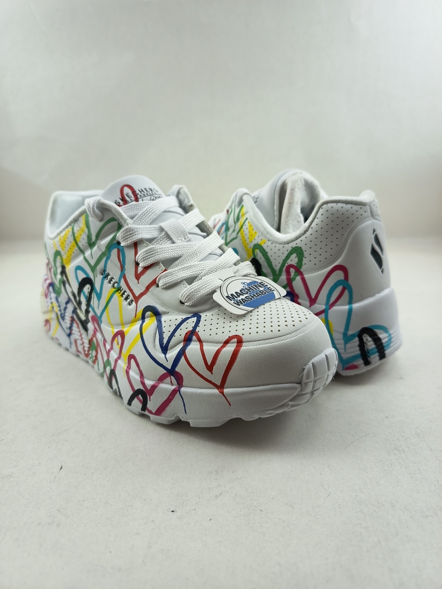 Semi-sport de piel blanco con cierre de cordon, Skechers mod. 314064 - Imagen 4