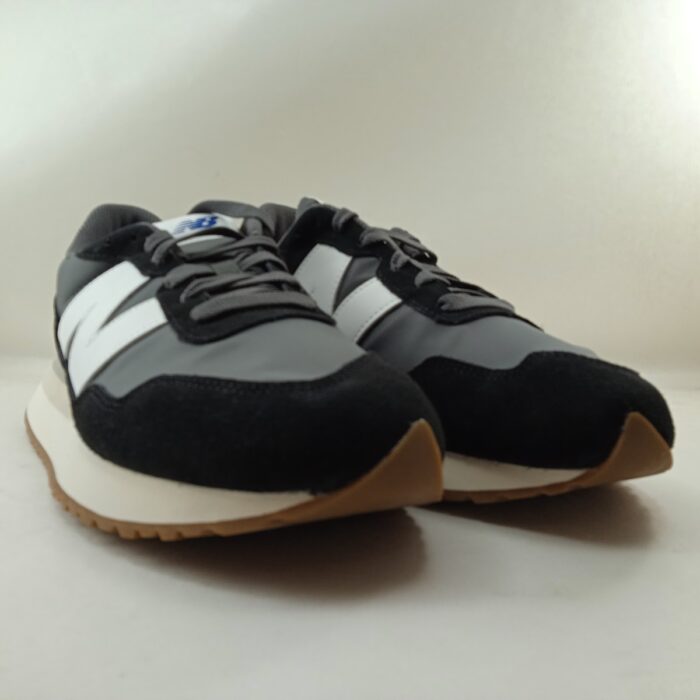Semi-sport de ante y textil negro y gris con cierre de cordon, New balance mod. MS237GA - Imagen 2