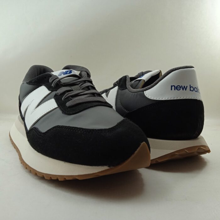 Semi-sport de ante y textil negro y gris con cierre de cordon, New balance mod. MS237GA - Imagen 3