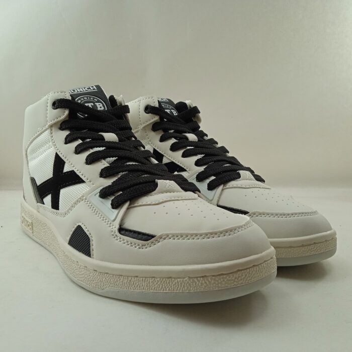 Semi-sport alto de piel blanca con cierre de cordon, Munich mod.4056014 - Imagen 2