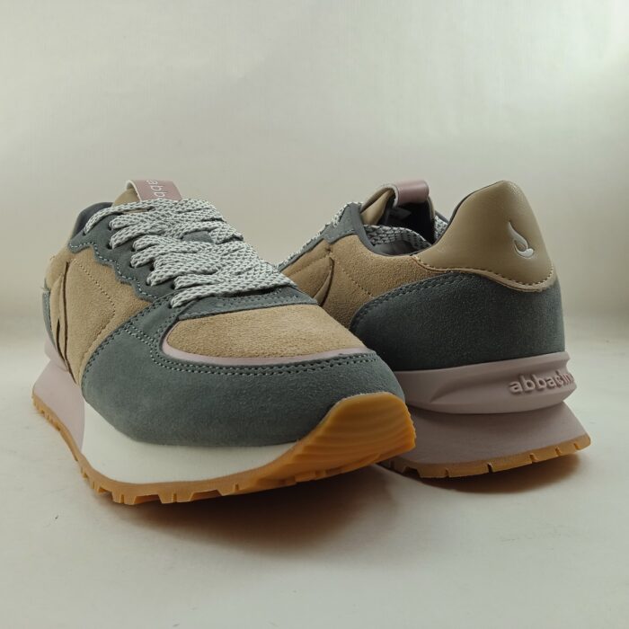 Semi-sport sintetico camel y gris con cierre de cordon, Abbacino mod. 40090-43 - Imagen 3