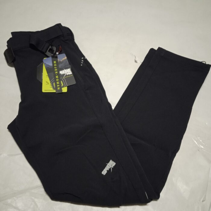 Pantalon largo sintetico negro con cierre de boton, Bcn mod. 7123051