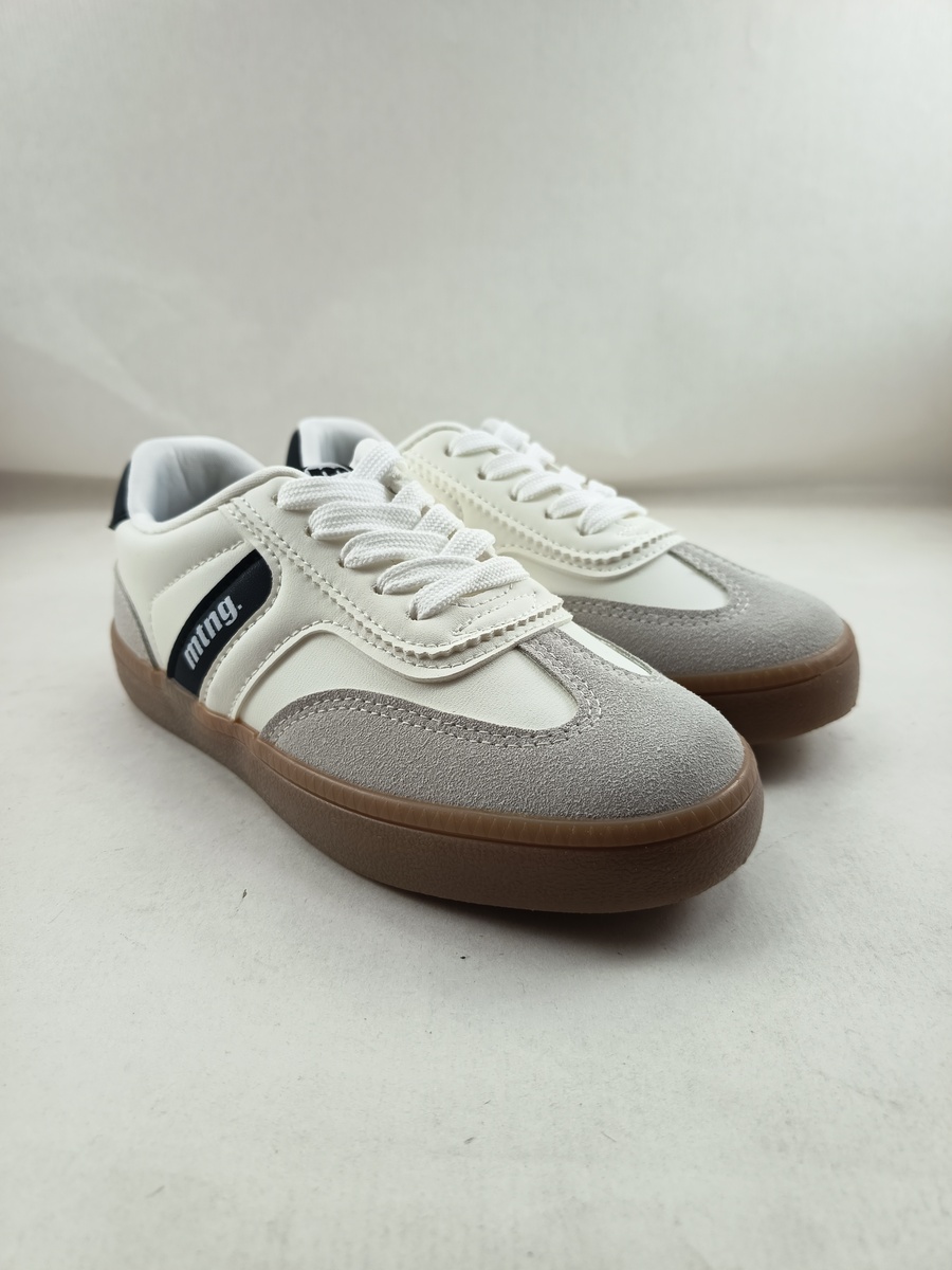 Semi-sport de piel blanca con cierre de cordon, Mustang kids mod. 48997 - Imagen 4
