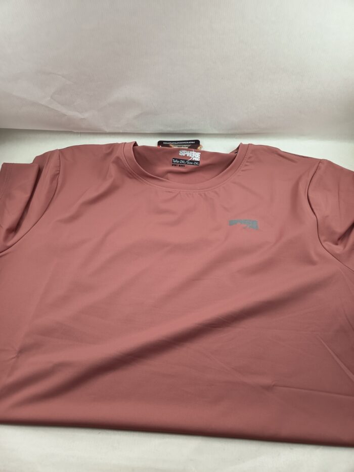 Camiseta manga corta sintetica naranja sin cierres y cuello redondeado, Bcn mod. 7015052