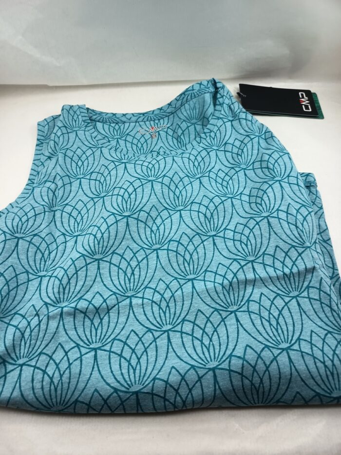 Camiseta manga corta azul sin cierres y cuello redondeado, Cmp mod. 6126