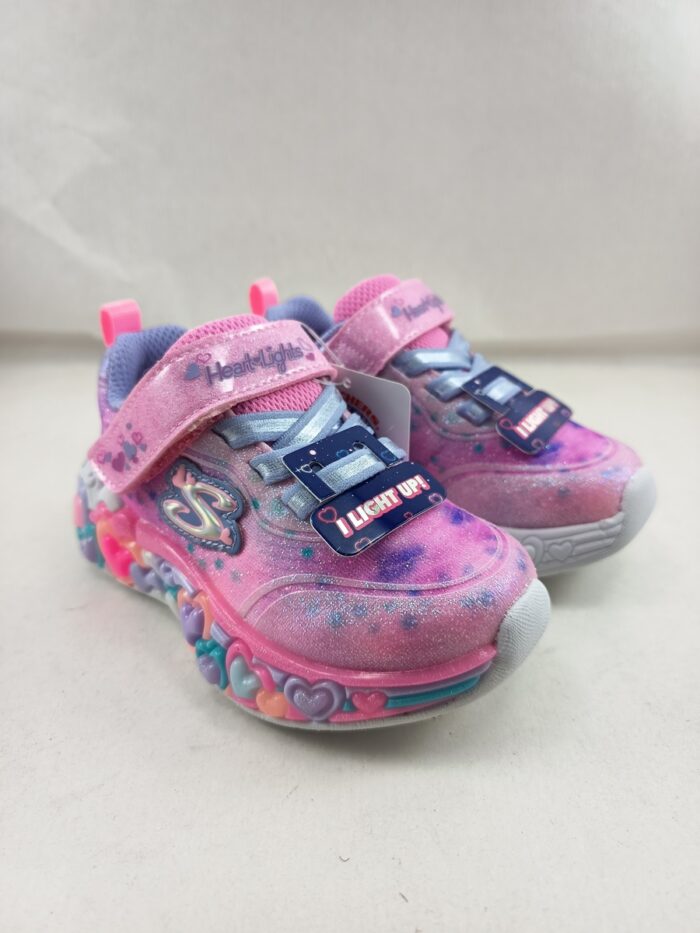 Semi-sport sintetico rosa con cierre de velcro, Skechers mod. 302696
