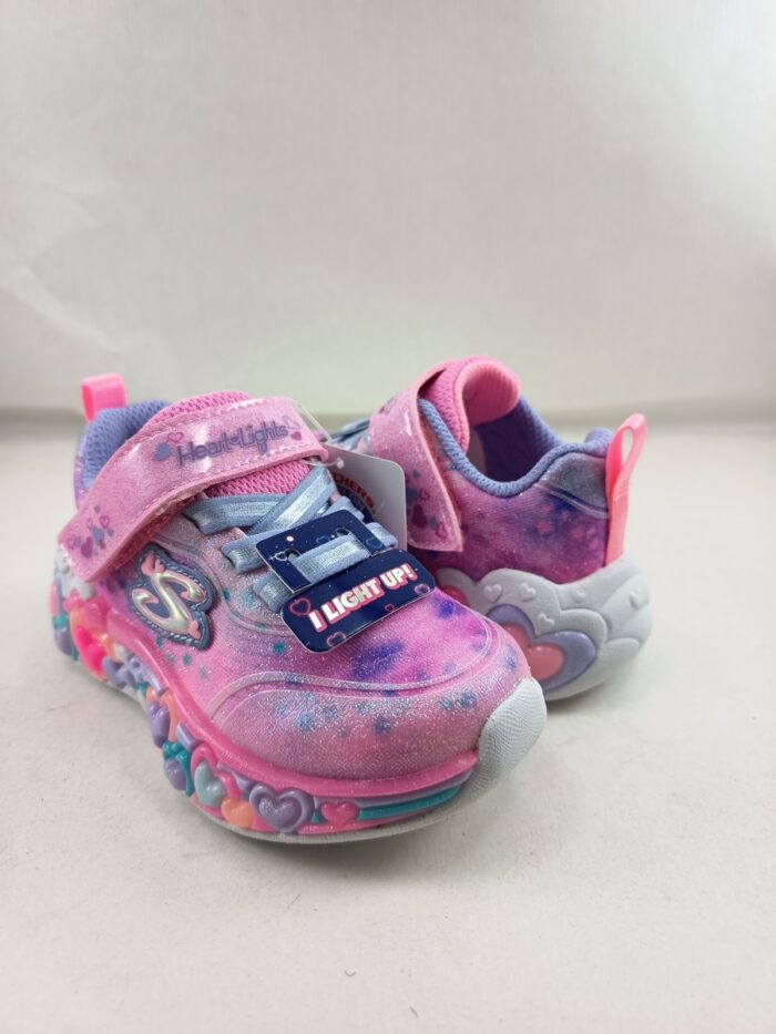 Semi-sport sintetico rosa con cierre de velcro, Skechers mod. 302696 - Imagen 2