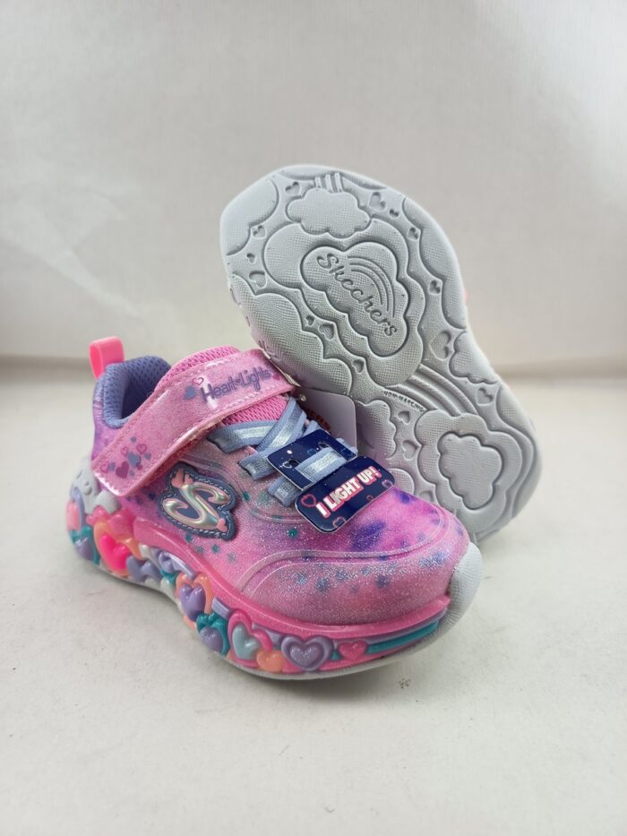Semi-sport sintetico rosa con cierre de velcro, Skechers mod. 302696 - Imagen 3