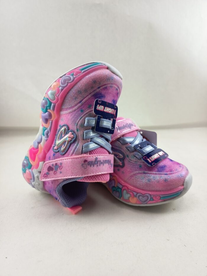 Semi-sport sintetico rosa con cierre de velcro, Skechers mod. 302696 - Imagen 4