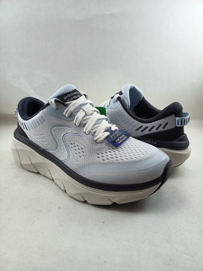 Semi-sport sintetico blanco con cierre de cordon, Skechers mod. 150007 - Imagen 4