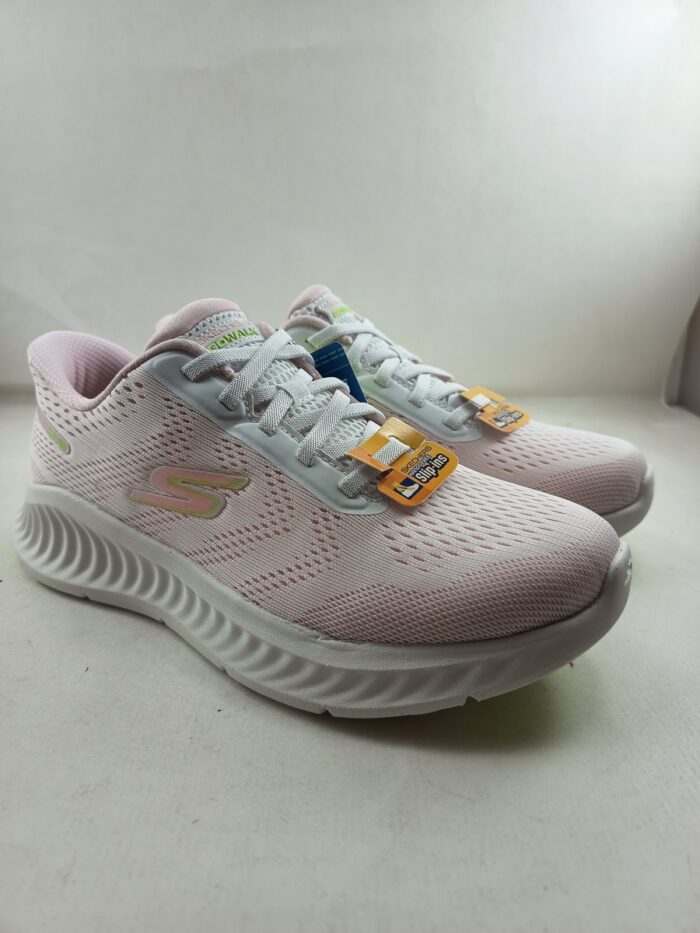 Semi-sport sintetico blanco con cierre de cordon elastico, Skechers mod. 125643