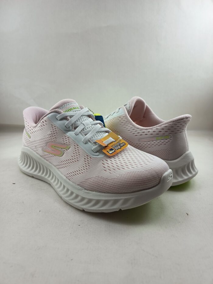 Semi-sport sintetico blanco con cierre de cordon elastico, Skechers mod. 125643 - Imagen 2