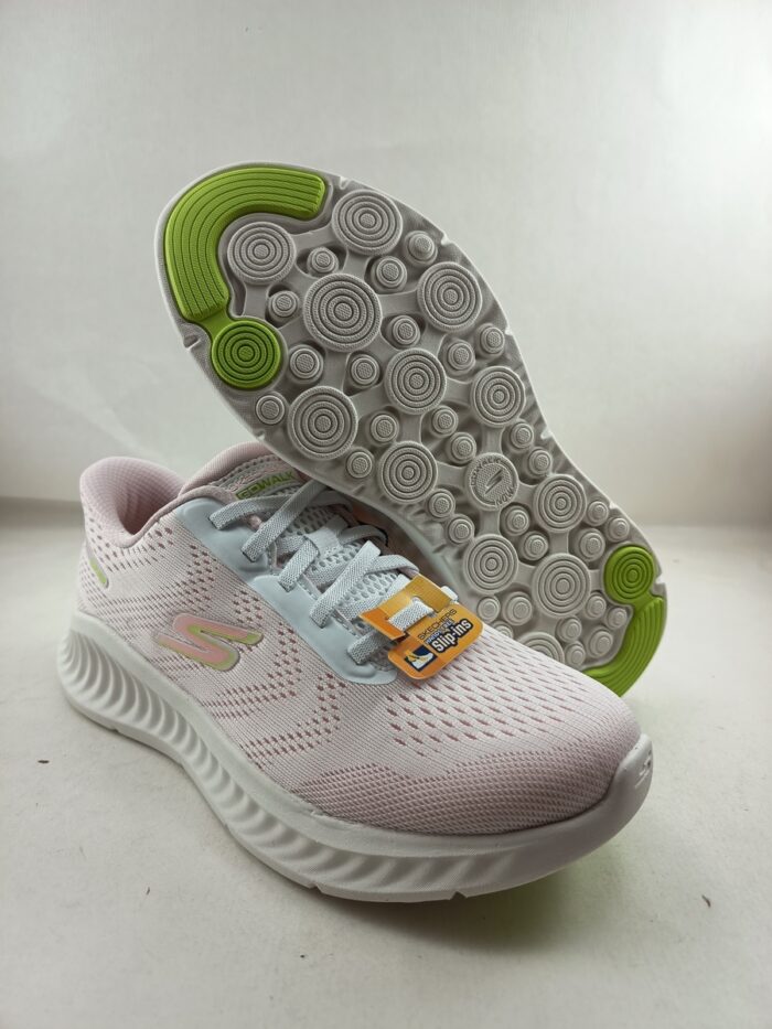 Semi-sport sintetico blanco con cierre de cordon elastico, Skechers mod. 125643 - Imagen 3