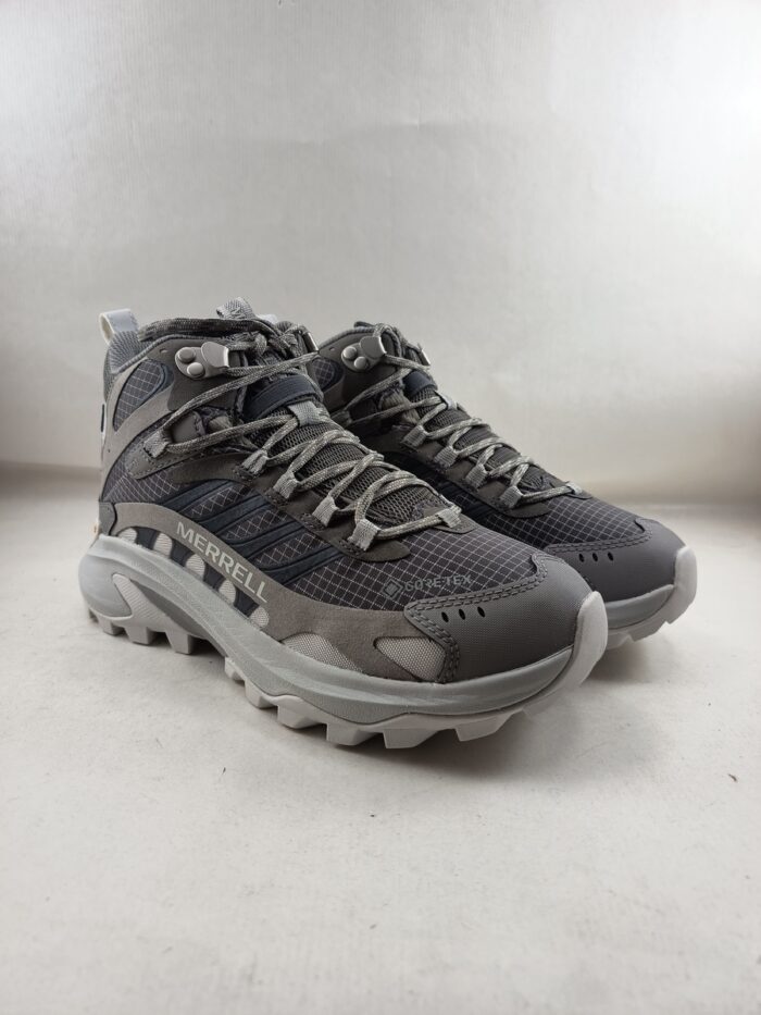 Bota trekking de piel gris con cierre de cordon, Merrell mod. J037828