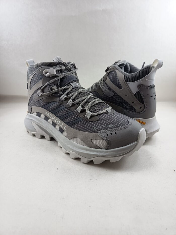 Bota trekking de piel gris con cierre de cordon, Merrell mod. J037828 - Imagen 2