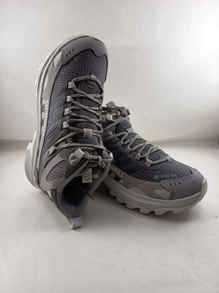 Bota trekking de piel gris con cierre de cordon, Merrell mod. J037828 - Imagen 4