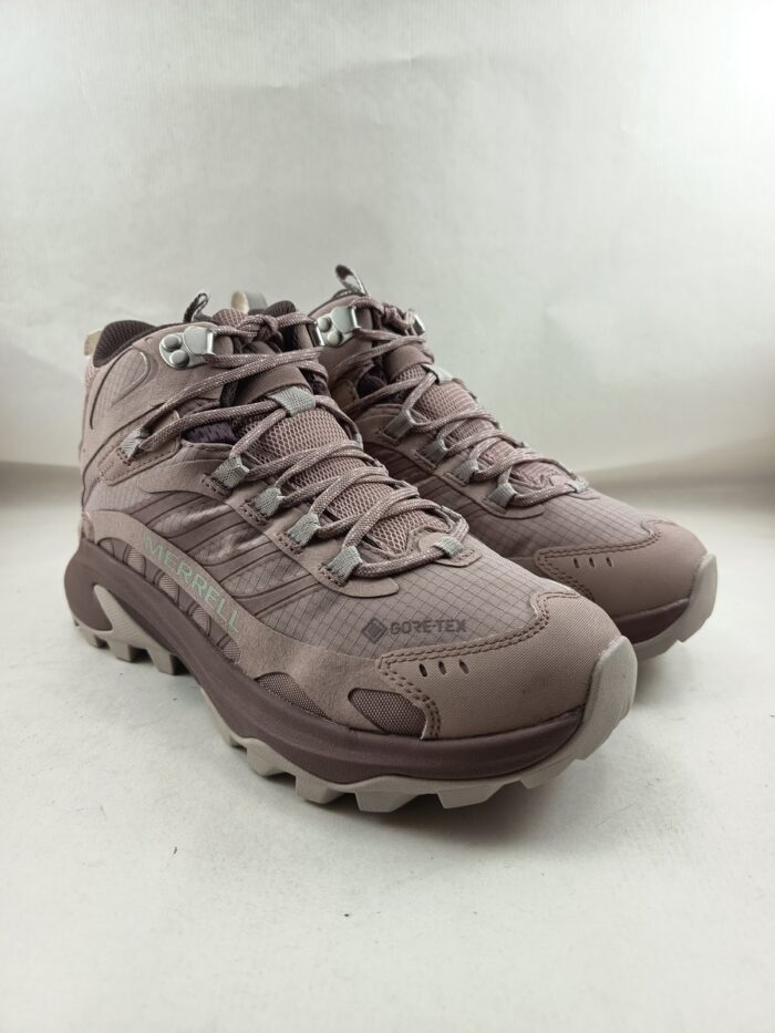 Bota trekking de piel rosa con cierre de cordon, Merrell mod. J038230