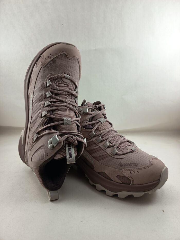 Bota trekking de piel rosa con cierre de cordon, Merrell mod. J038230 - Imagen 4