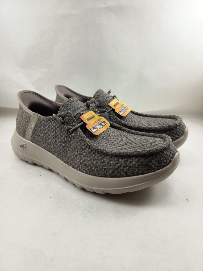 Semi-sport sintetico camel con cierre de cordon elastico, Skechers mod. 216285