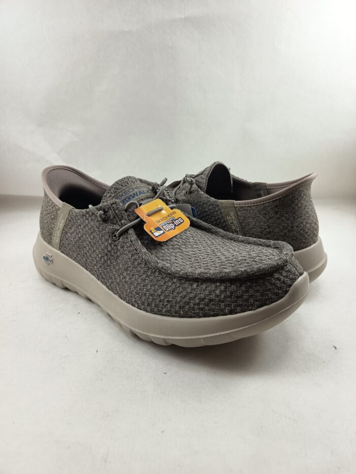Semi-sport sintetico camel con cierre de cordon elastico, Skechers mod. 216285 - Imagen 2