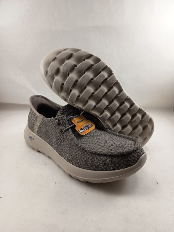 Semi-sport sintetico camel con cierre de cordon elastico, Skechers mod. 216285 - Imagen 3