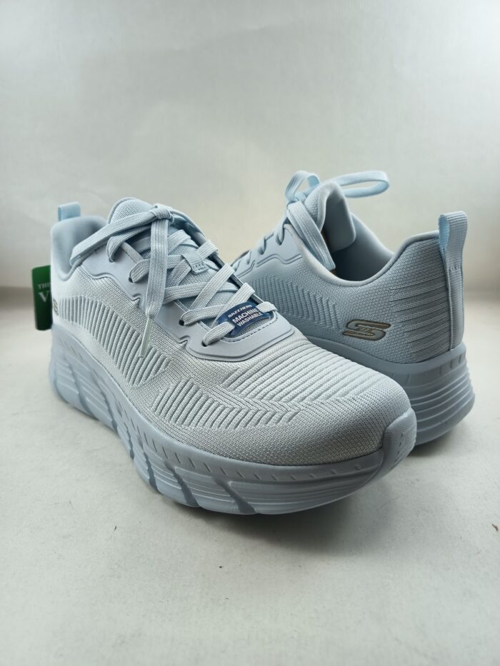 Semi-sport sintetico blanco con cierre de cordon, Skechers mod. 117385 - Imagen 2