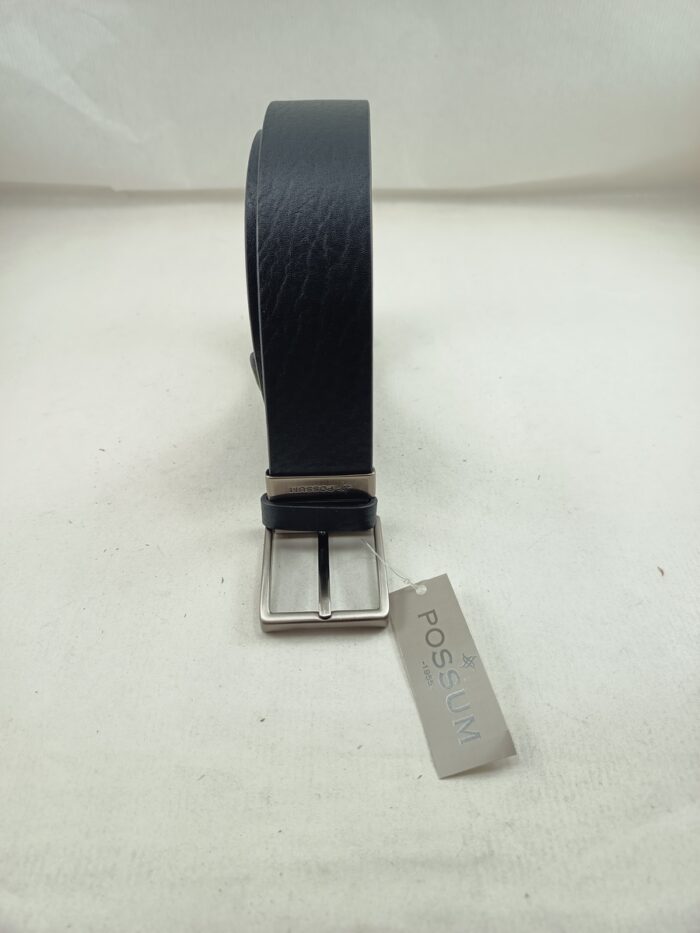 Cinturon de piel negra con cierre de hebilla, Possum mod. 11240