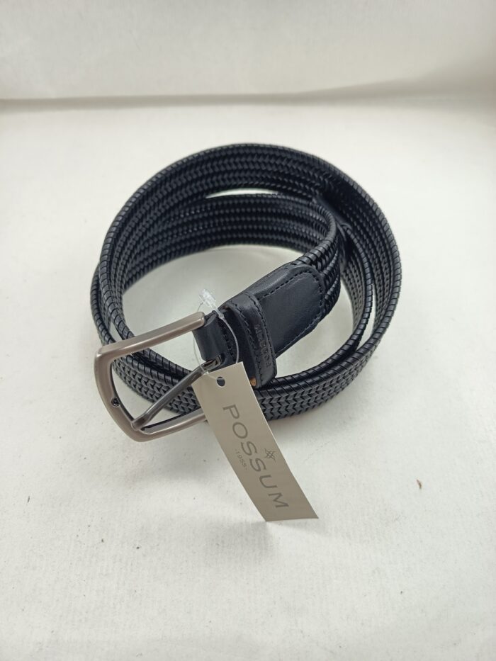 Cinturon de piel negra con cierre de hebilla, Possum mod. 11247