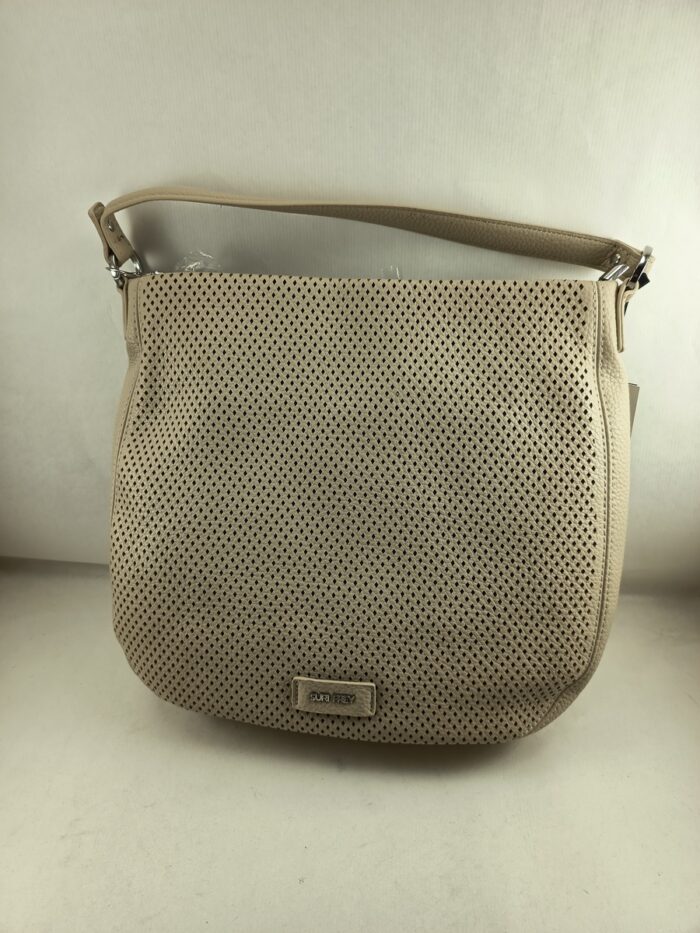 Bolso mediano sintetico crema con cierre de cremallera, Surifrey mod. 693400