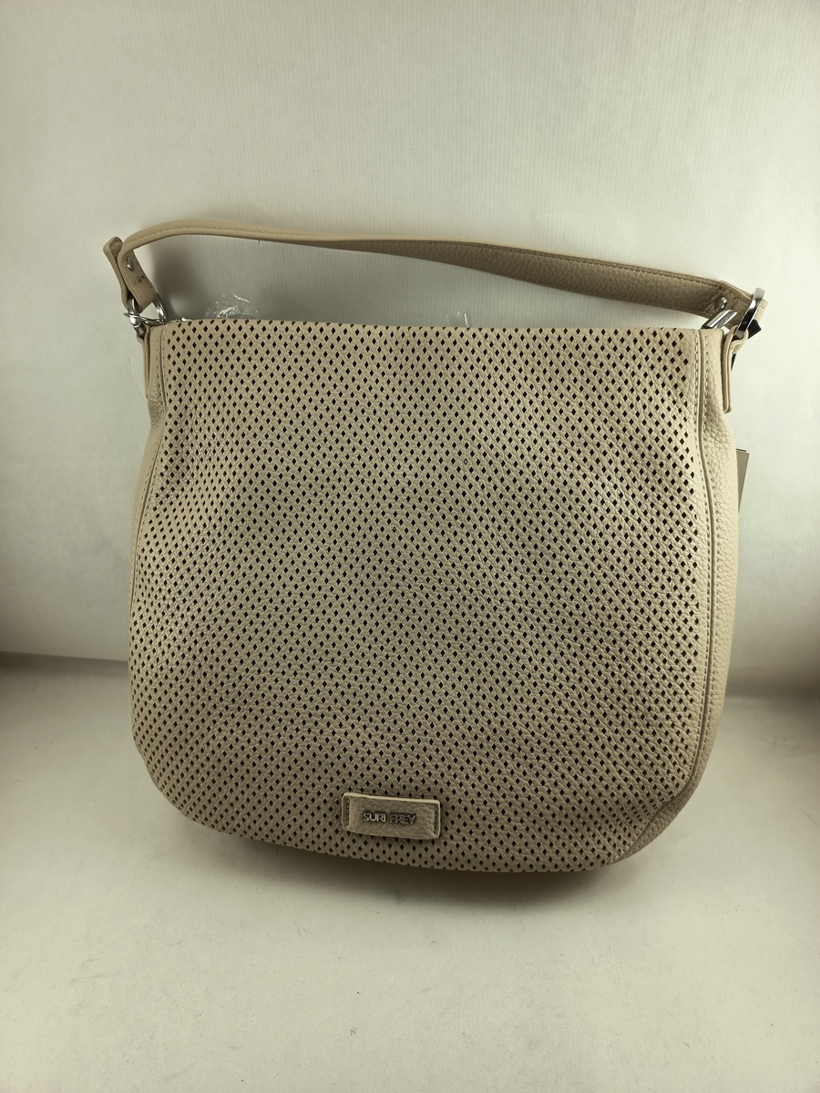 Bolso mediano sintetico crema con cierre de cremallera, Surifrey mod. 693400