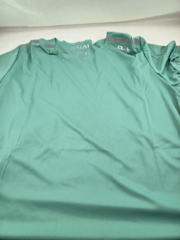 Camiseta sintetica verde con cuello redondeado, Joluvi mod. 238092