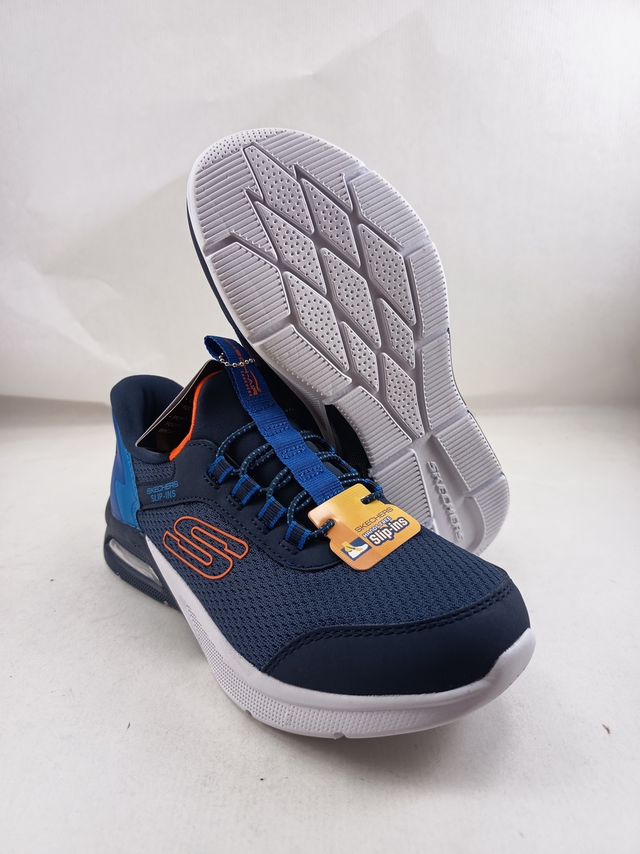 Semi-sport sintetico azul sin cierres, modelo sliping, Skechers mod. 403890 - Imagen 3