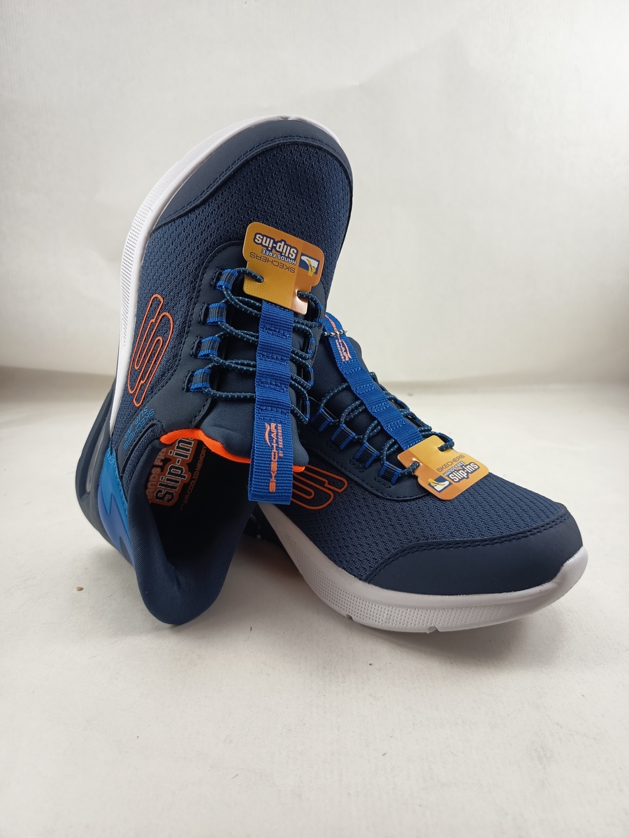 Semi-sport sintetico azul sin cierres, modelo sliping, Skechers mod. 403890 - Imagen 4