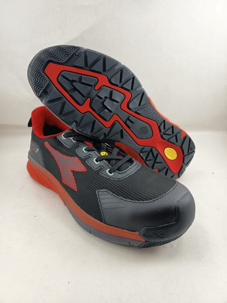 Semi-sport sintetico negro y rojo con cierre de cordon, Diadora mod. Vortex - Imagen 4