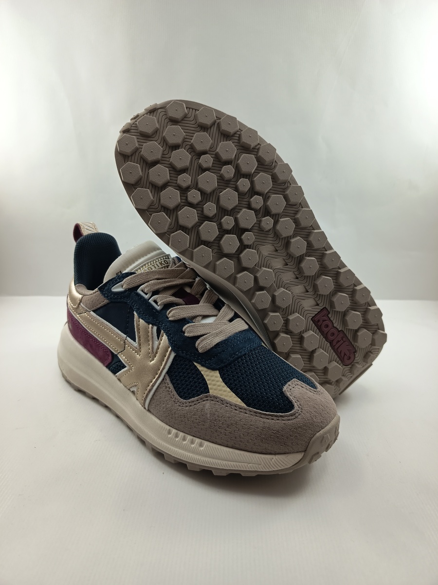 Semi-sport de piel multicolor con cierre de cordon, Kaotiko mod. 042700 - Imagen 4